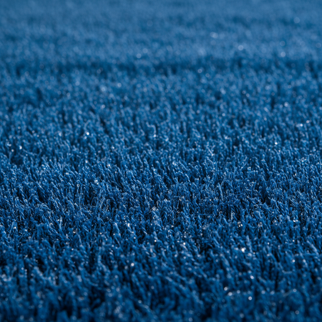 a close-up section of a plush carpet after professional cleaning, showing clear fibers and a fresh appearance.