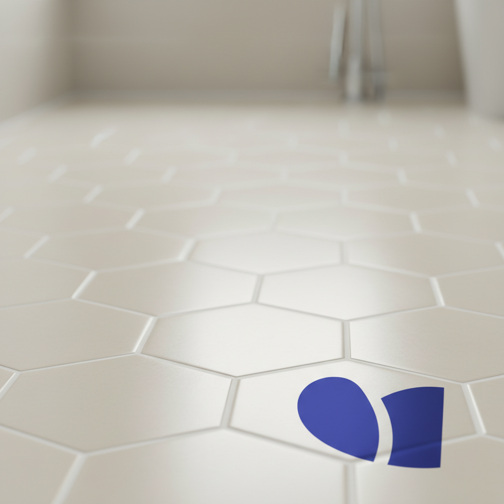 a bathroom corner showing white tiles with visible dark mold growth in the grout lines and on the silicone sealant, high