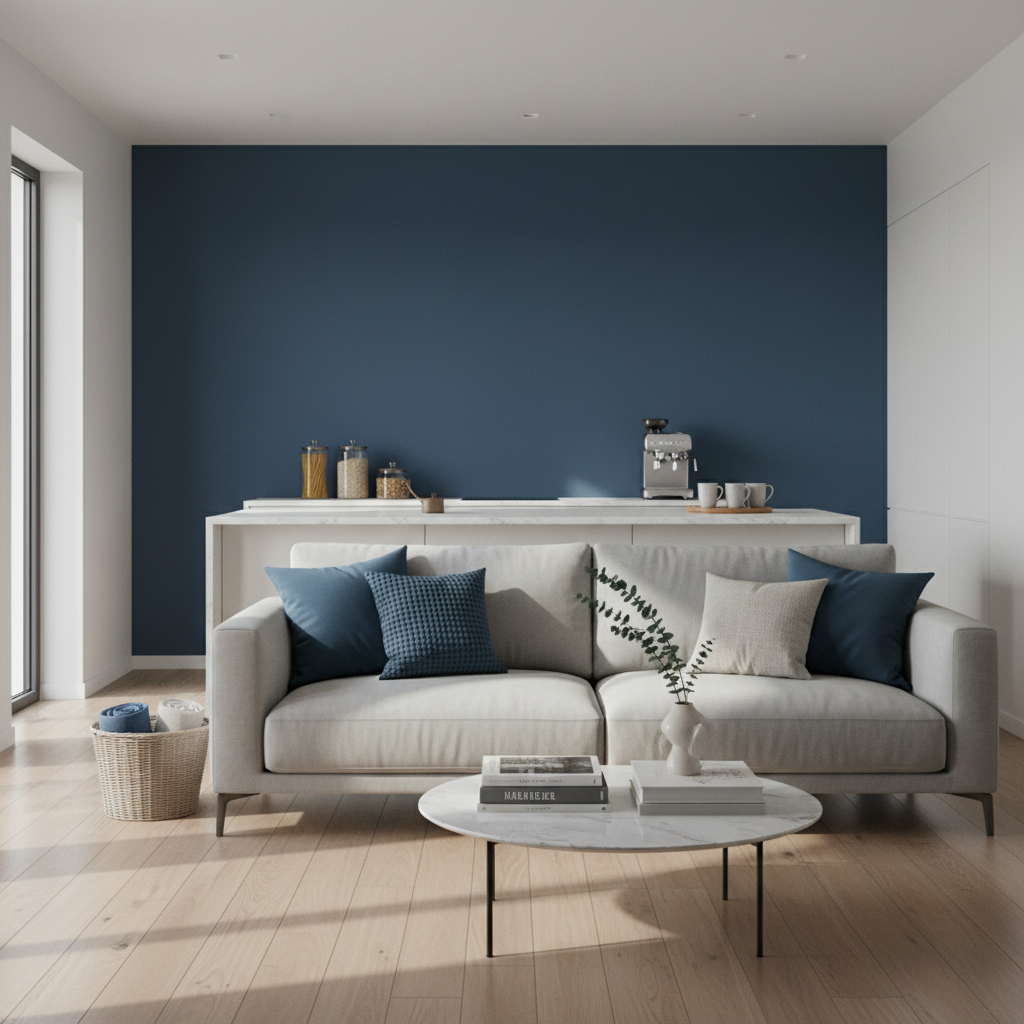 A clean, well-organized home interior, possibly a living room or kitchen, depicting the outcome of consistent domestic c