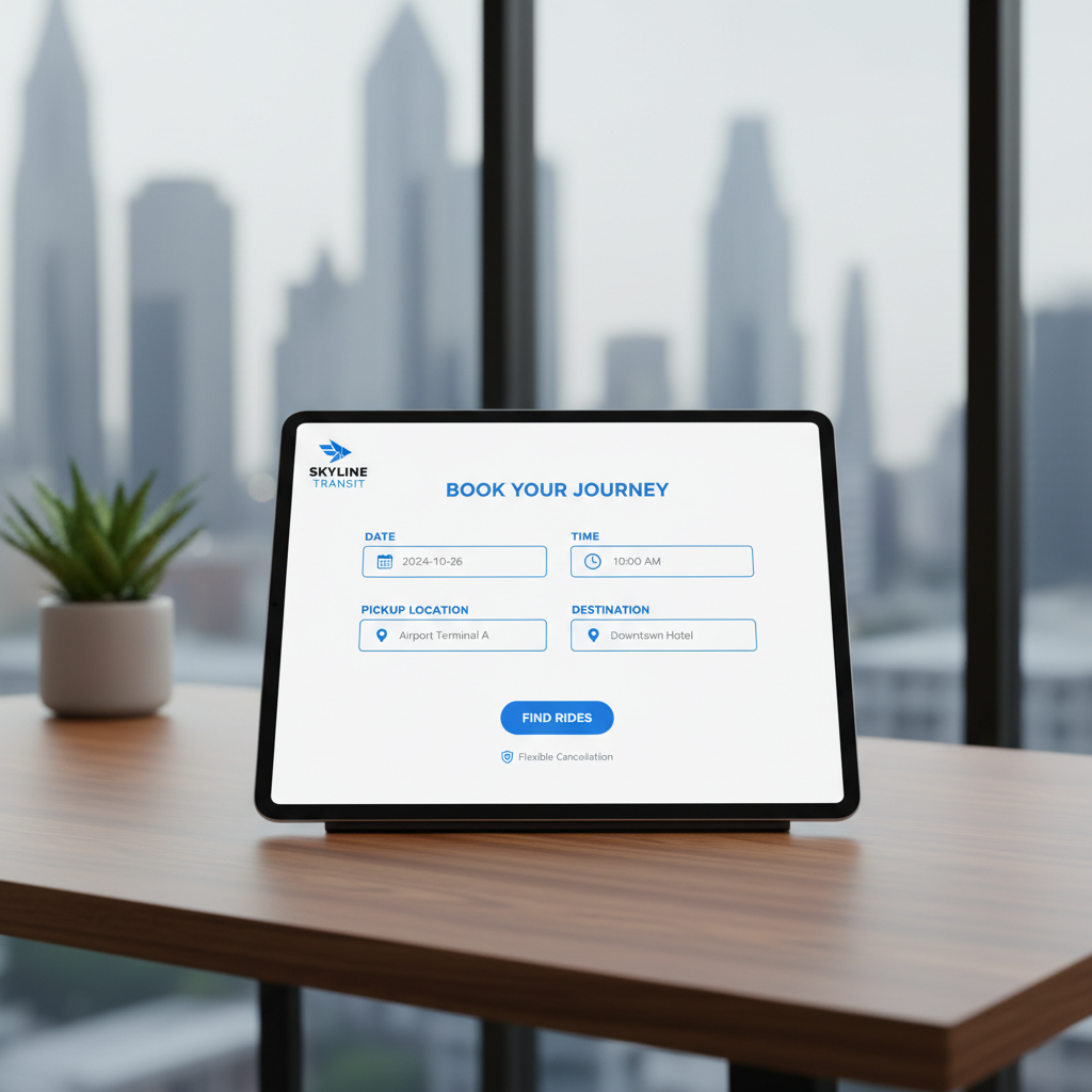 a digital screenshot of a clean, intuitive online booking form for a transportation service, with fields for date, time, - maxicab booking guide Singapore