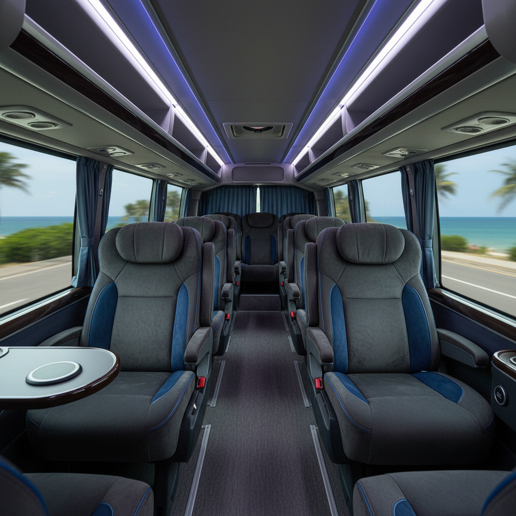a comfortable, spacious maxicab interior with plush seating, suggesting ample legroom and a pleasant travel experience. - group travel Changi Airport