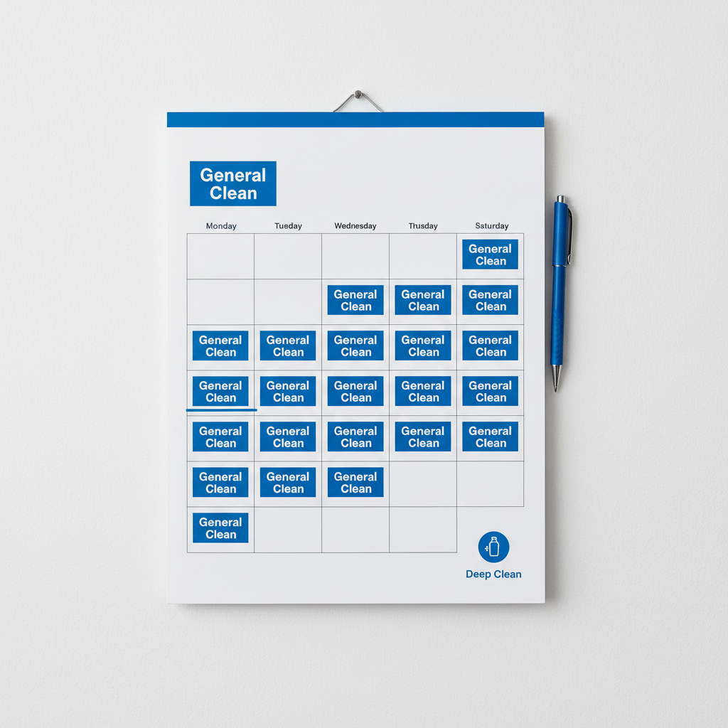 a calendar with a recurring event marked weekly for 