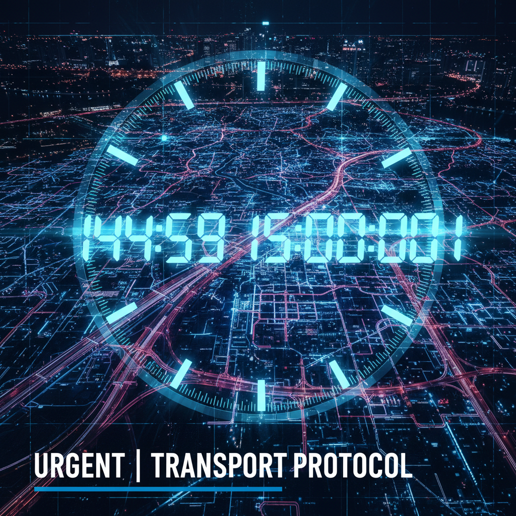 a digital clock displaying minutes ticking rapidly, superimposed over a map of Singapore roads, emphasizing the urgency - last-minute transport Singapore