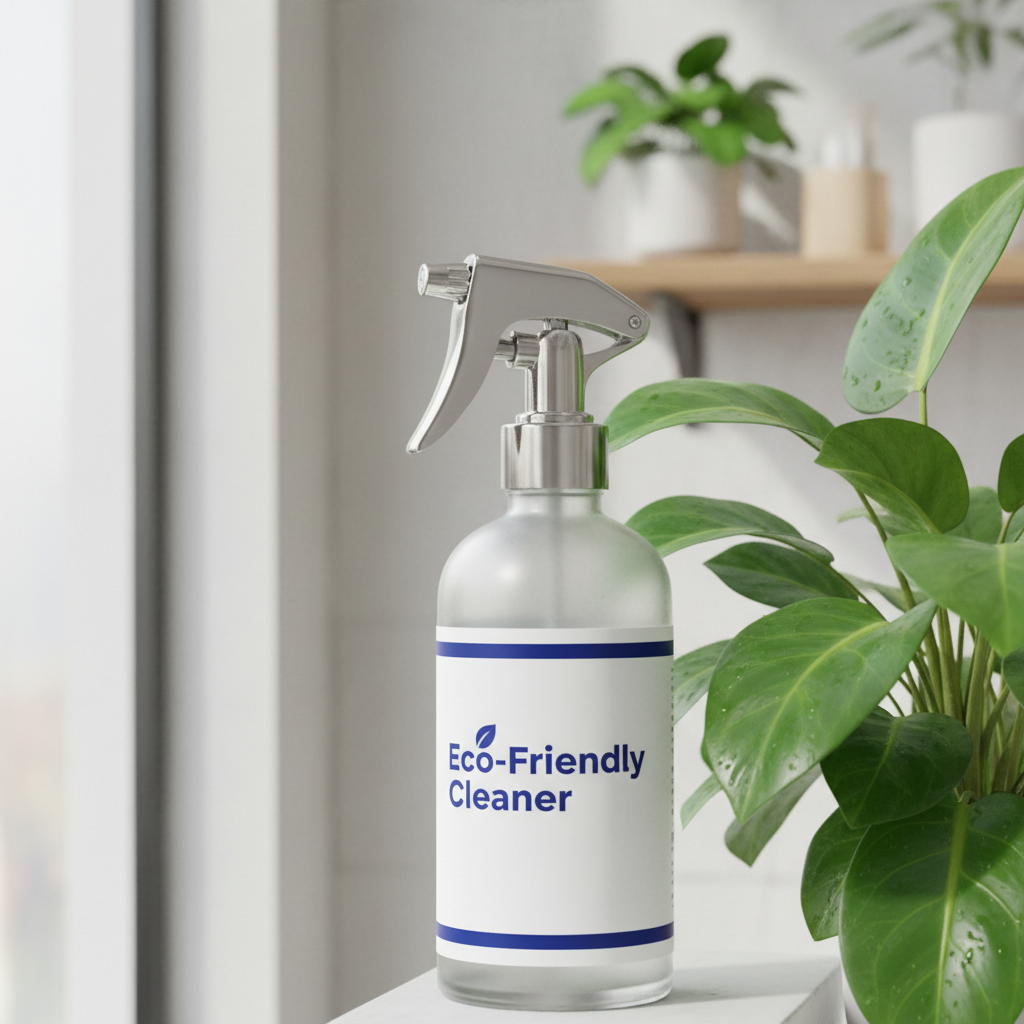 a close-up of a sleek, modern spray bottle labeled 