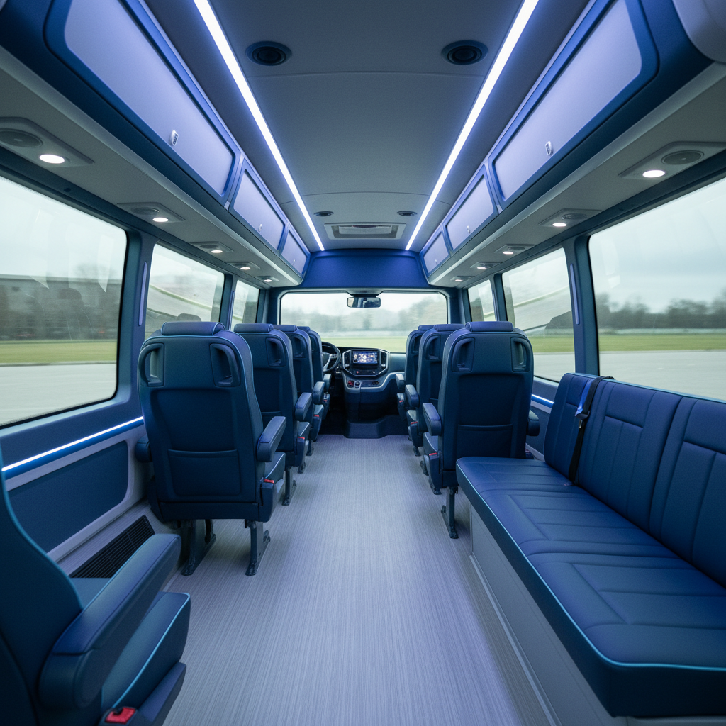 interior of a clean, spacious maxicab, showing comfortable seating arrangements and ample floor space for luggage, witho - Maxicab To Changi Airport